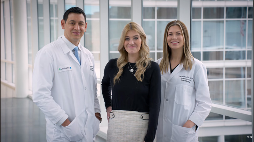 Dr. Mario Masrur, Emily Vickrey and Nurse Practitioner Amy Bachman.